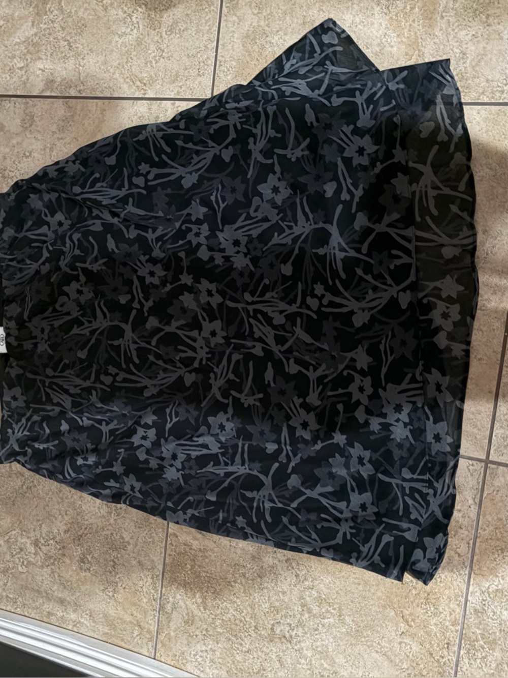 Cato Black Floral Midi Skirt